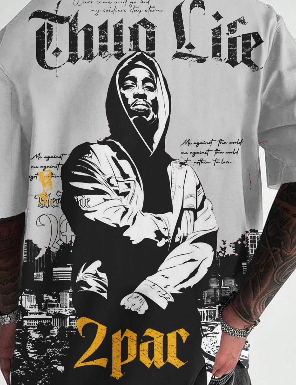 Force Graphic Print Men Round Neck Grey T-Shirt