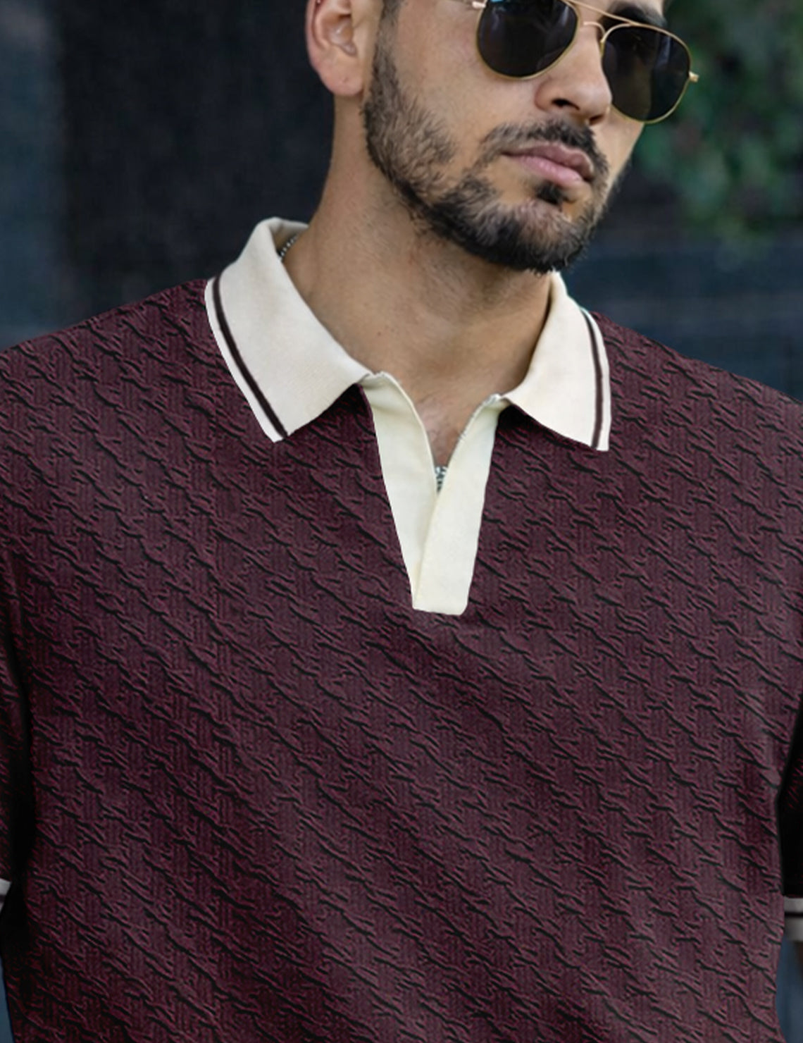 Force Solid Men Polo Neck WINE T-Shirt