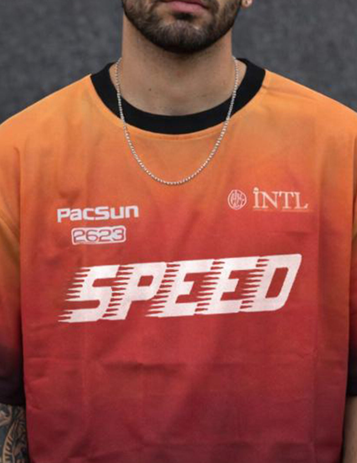 Force Printed Men Round Neck Orange T-Shirt