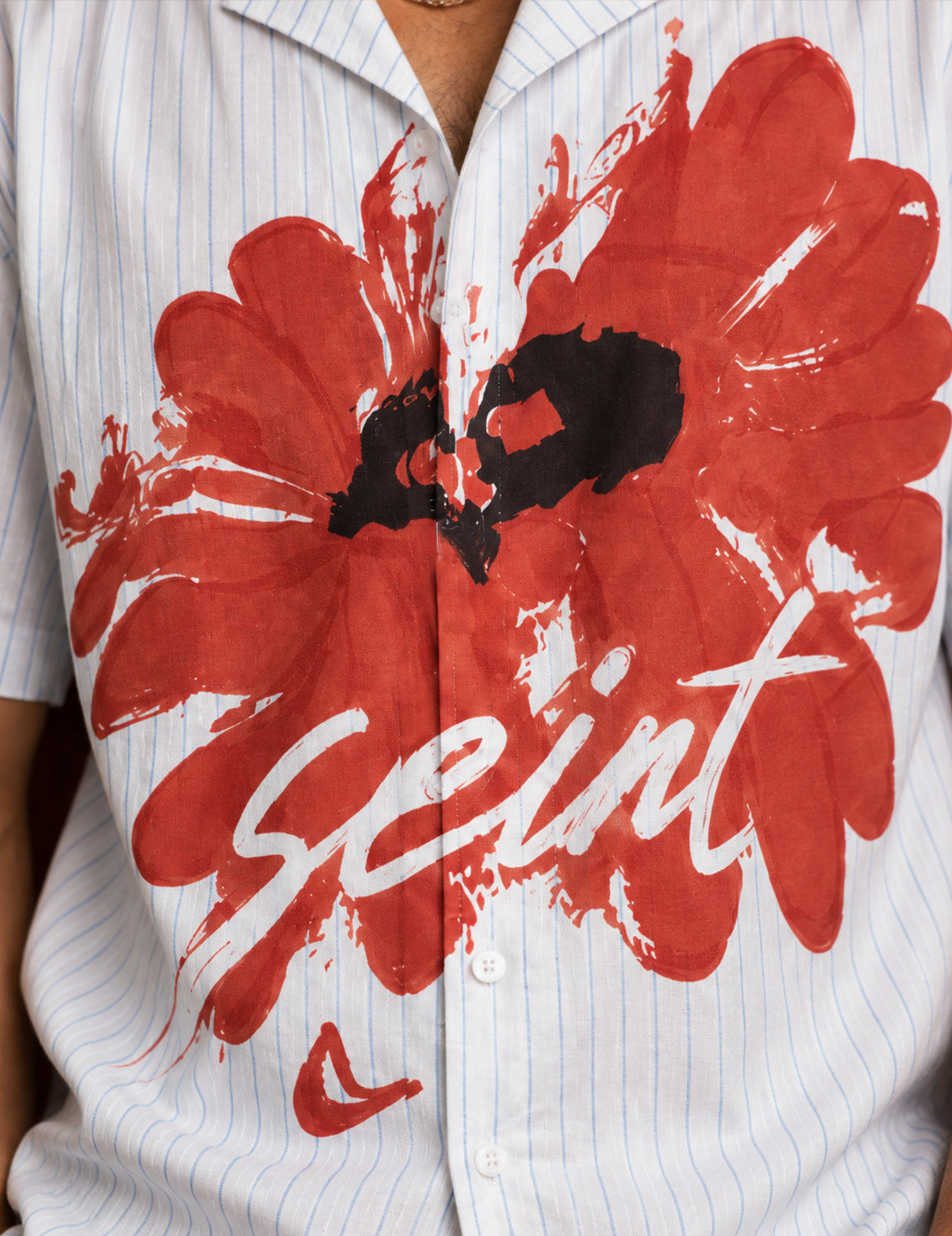 Force Mens Floral Print White Shirt