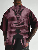 Force Graphic Print Men Round Neck wine T-Shirt