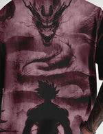 Force Graphic Print Men Round Neck wine T-Shirt