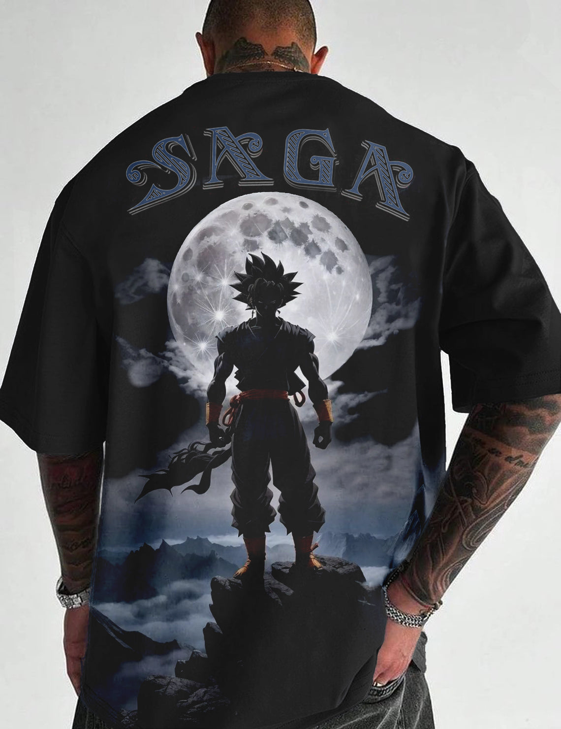 Force Graphic Print Men Round Neck Black T-Shirt