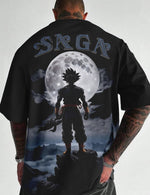 Force Graphic Print Men Round Neck Black T-Shirt