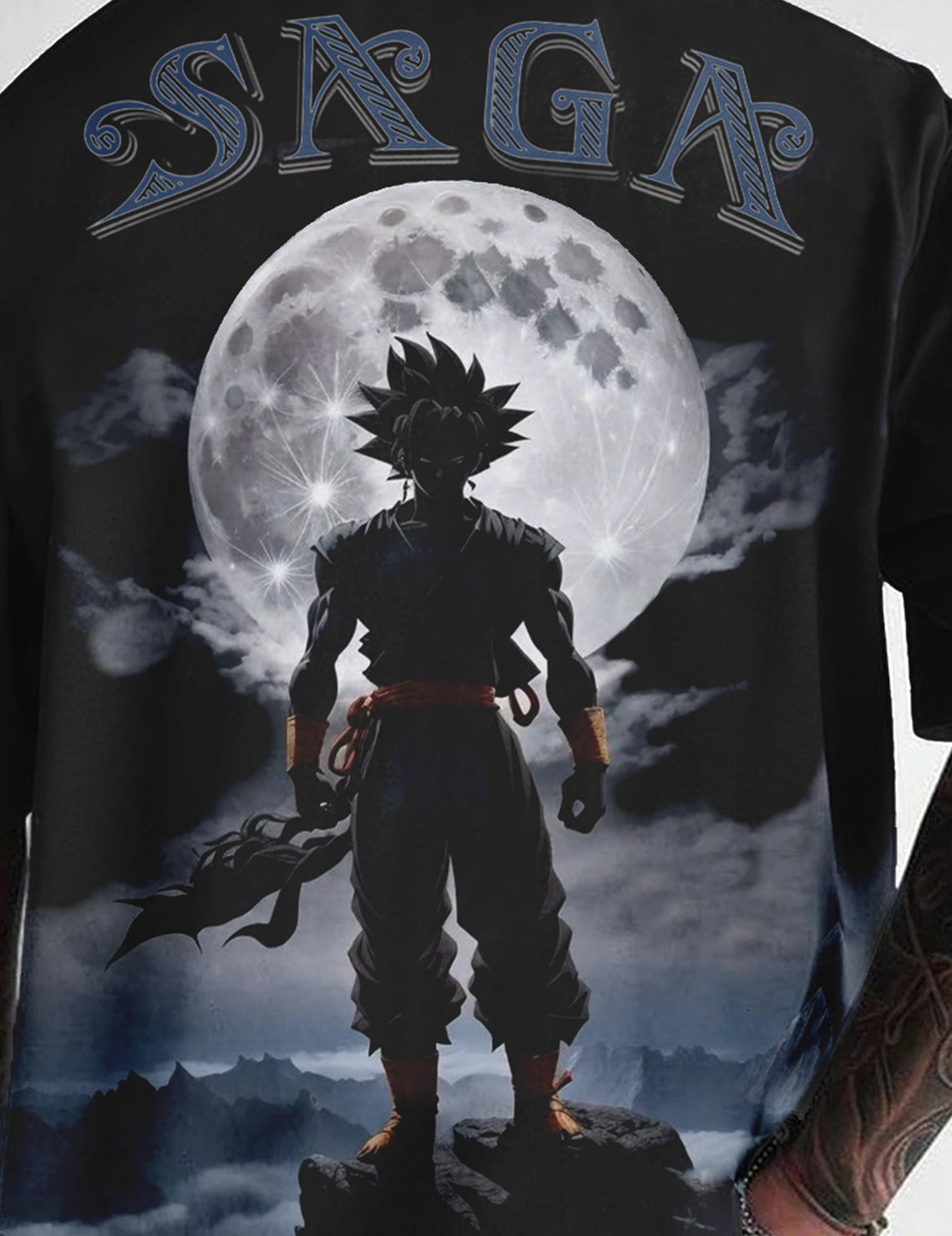 Force Graphic Print Men Round Neck Black T-Shirt