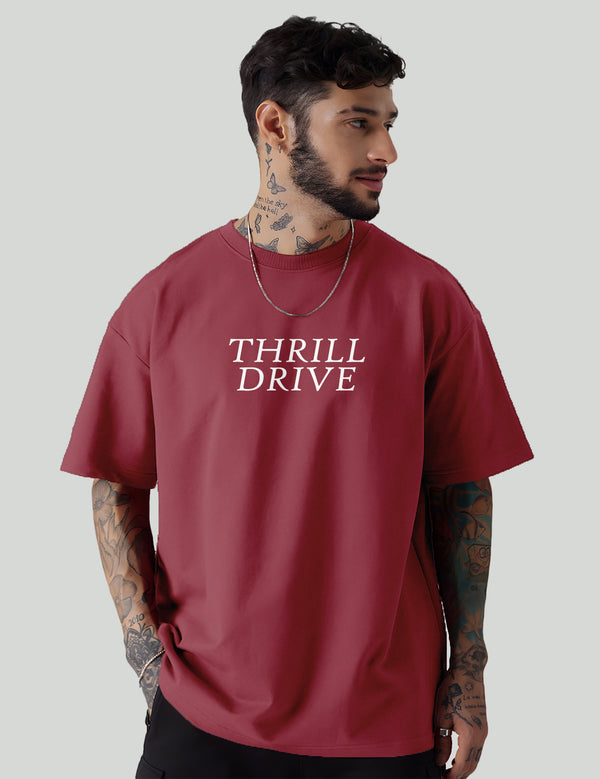 Force Graphic Print Men Round Neck Maroon T-Shirt