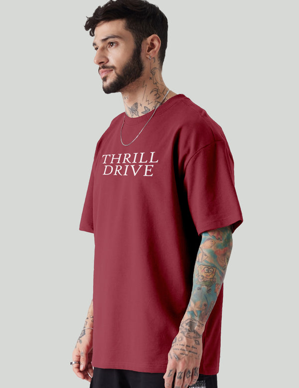 Force Graphic Print Men Round Neck Maroon T-Shirt