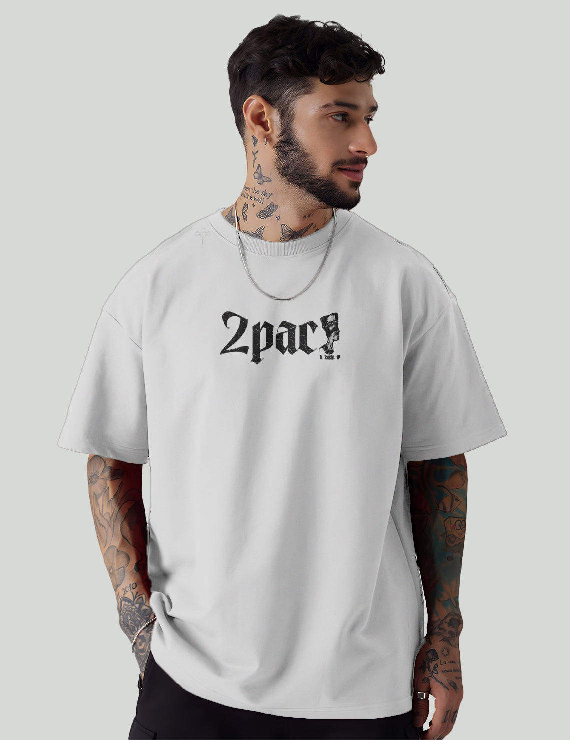 Force Graphic Print Men Round Neck Grey T-Shirt