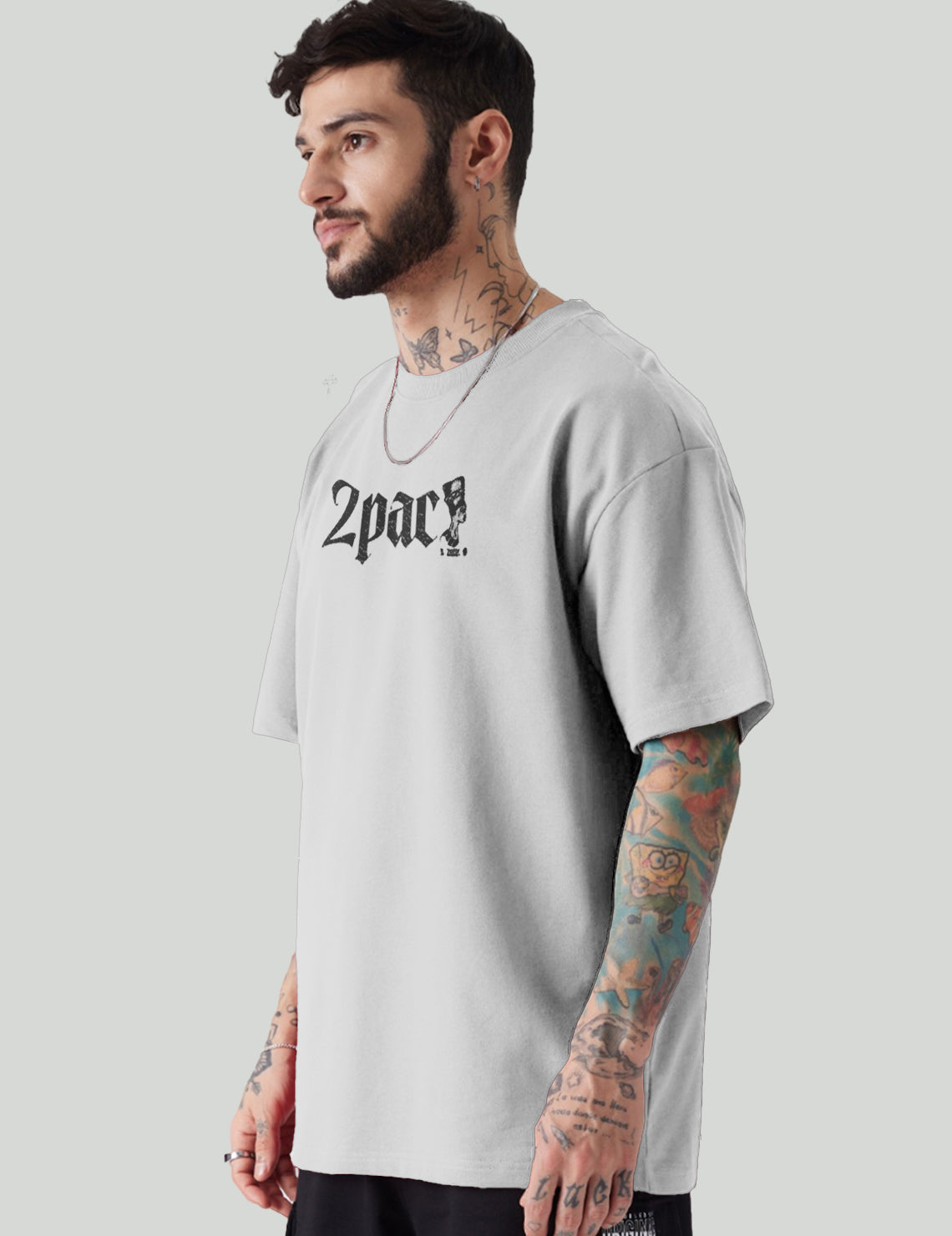 Force Graphic Print Men Round Neck Grey T-Shirt