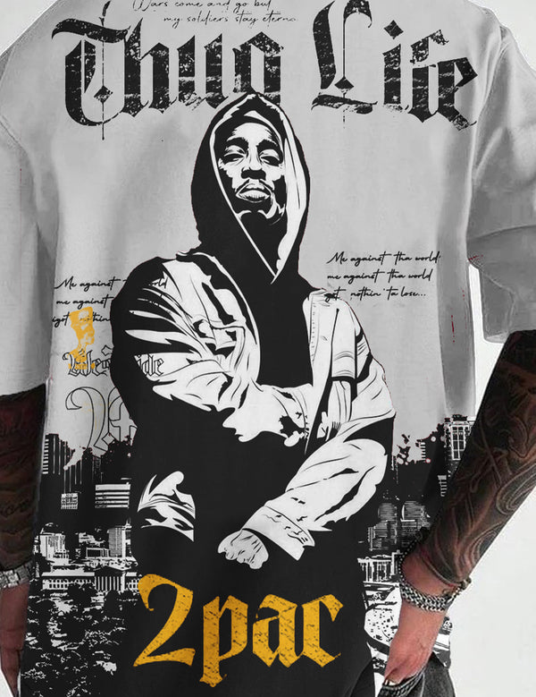Force Graphic Print Men Round Neck Grey T-Shirt