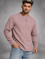 Force Self Design Men Round Neck Brown T-Shirt