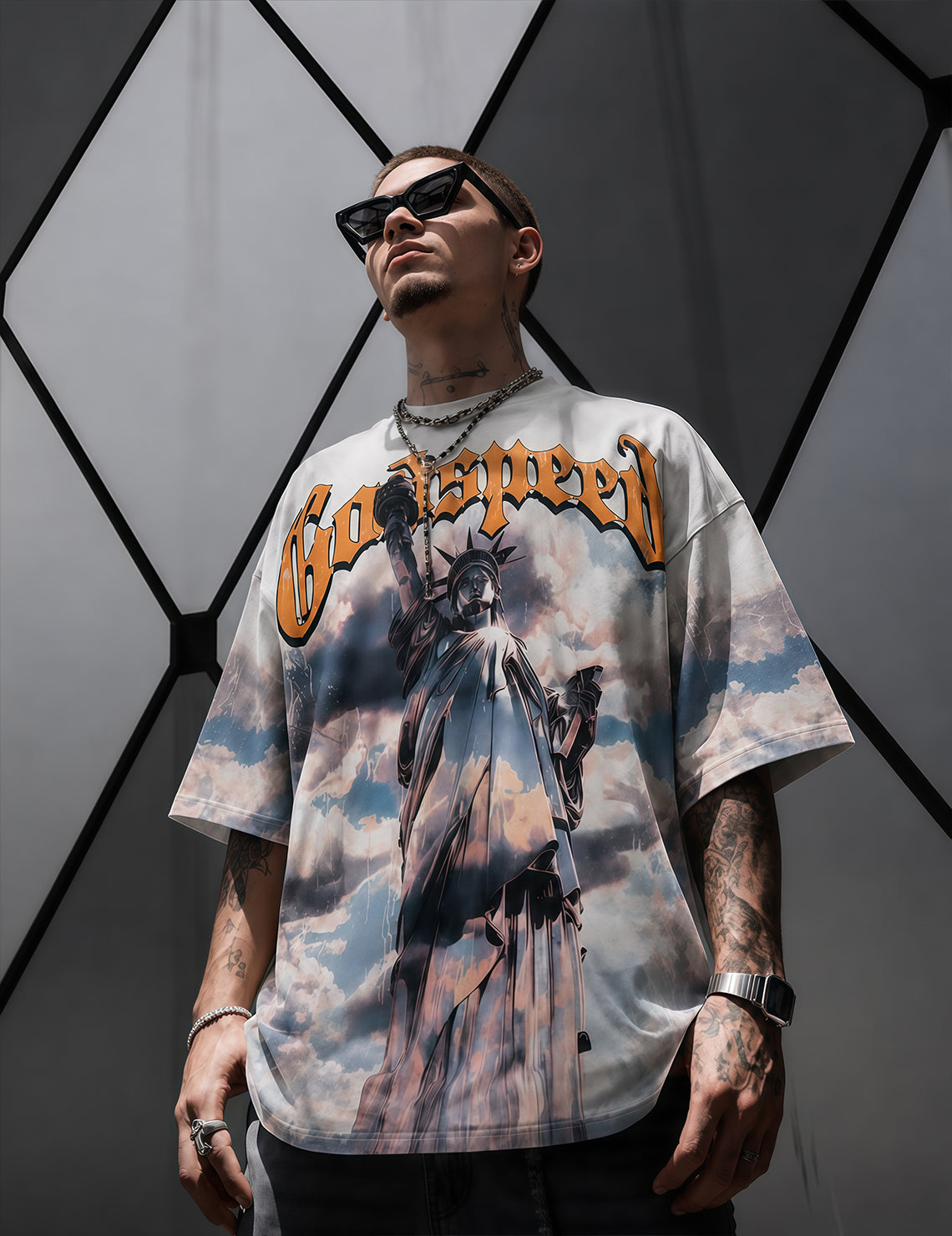 Force Printed Men Round Neck White T-Shirt