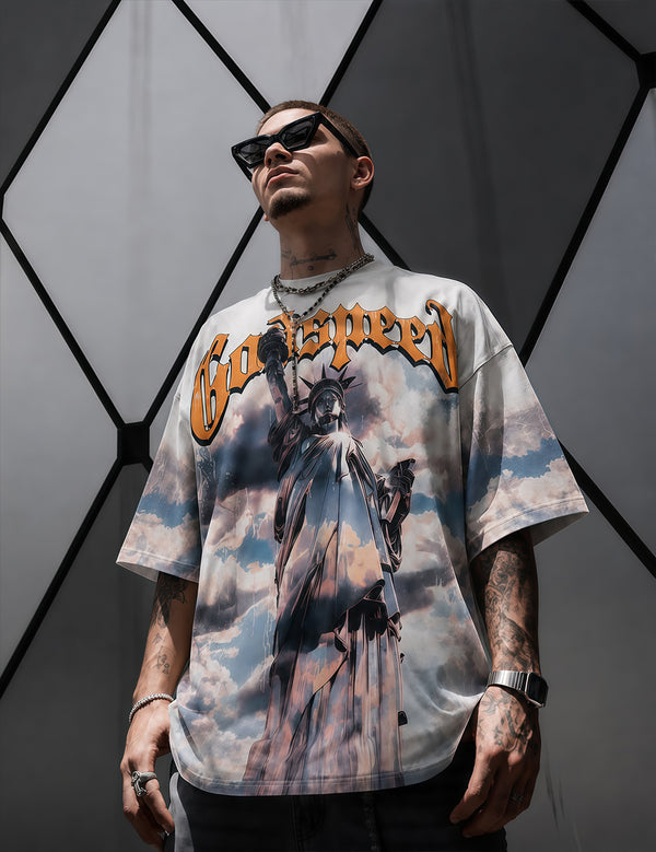 Force Printed Men Round Neck White T-Shirt
