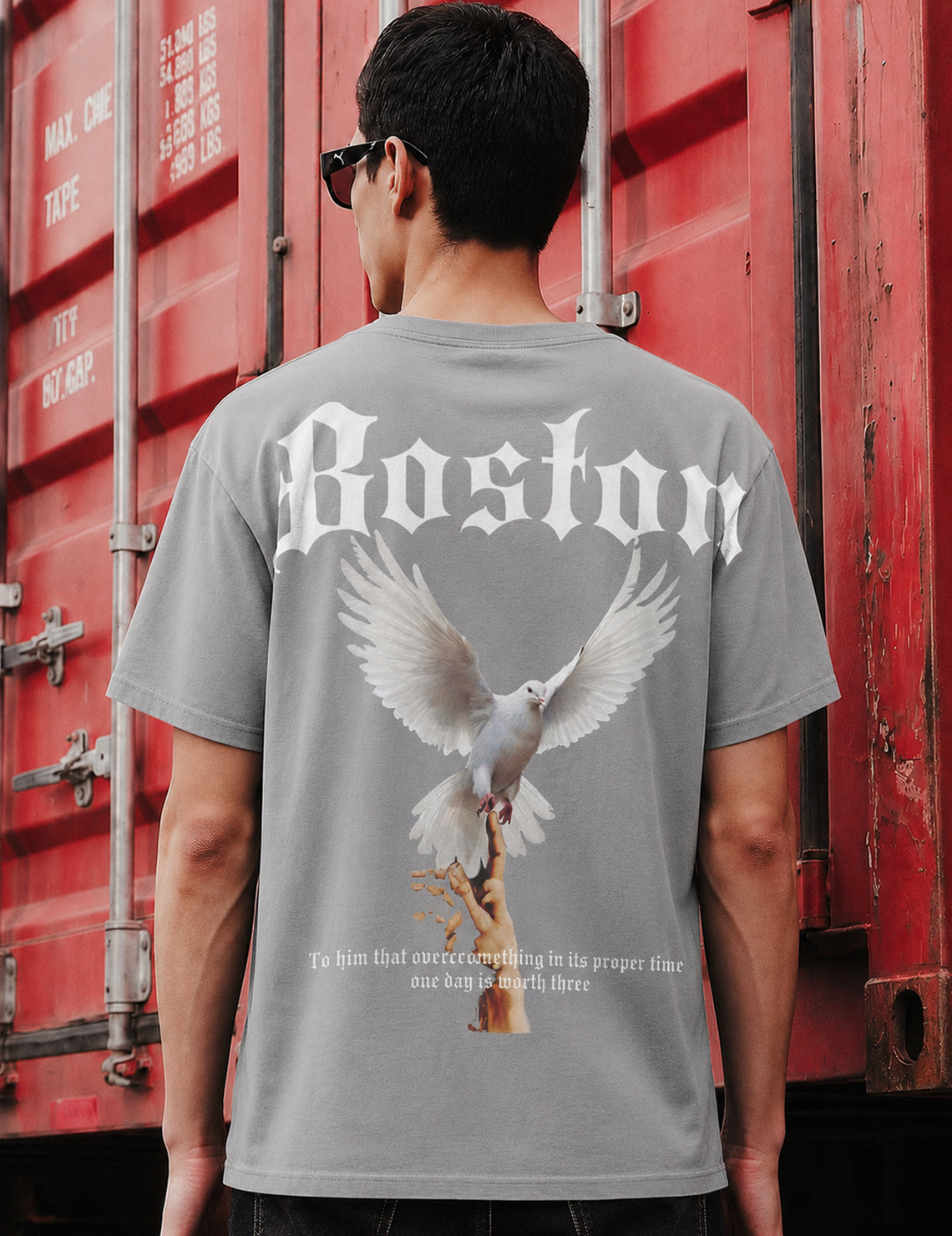 Force Printed Men Round Neck Grey T-Shirt