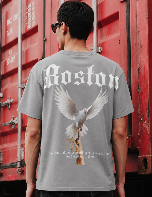 Force Printed Men Round Neck Grey T-Shirt