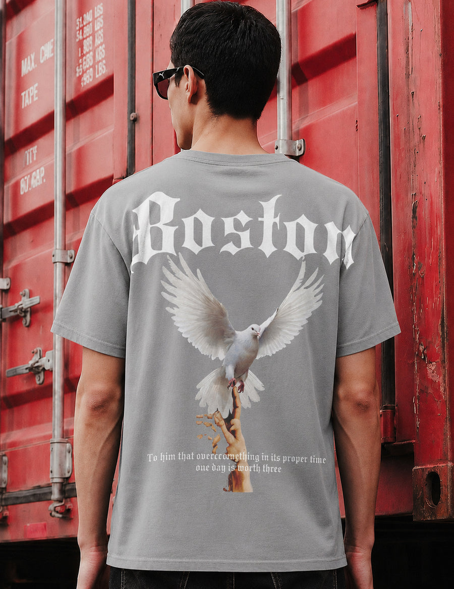 Force Printed Men Round Neck Grey T-Shirt