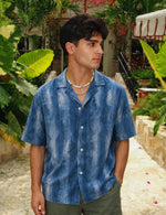 Men Printed Casual Blue Shirt
