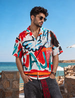 Force Mens Abstract Print White Shirt