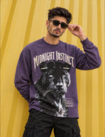 Midnight Instinct Panther Graphic Full-Sleeve T-Shirt – Purple