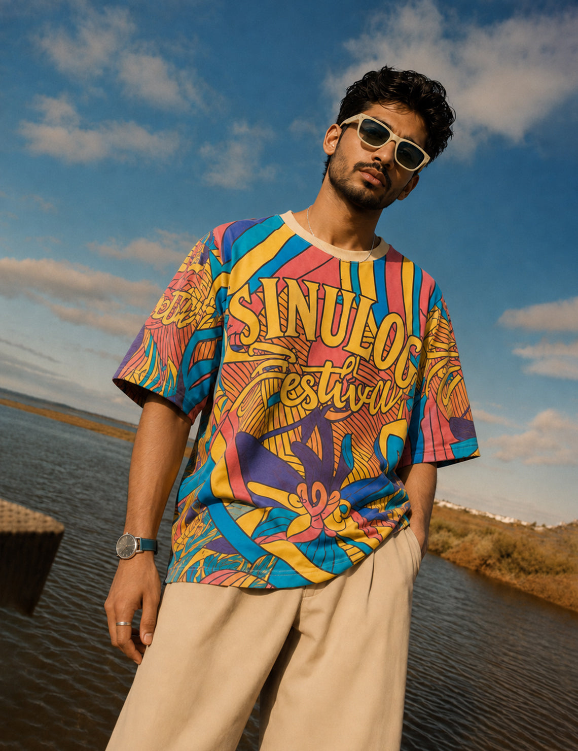 Force Printed Men Round Neck Multi Colour T-Shirt