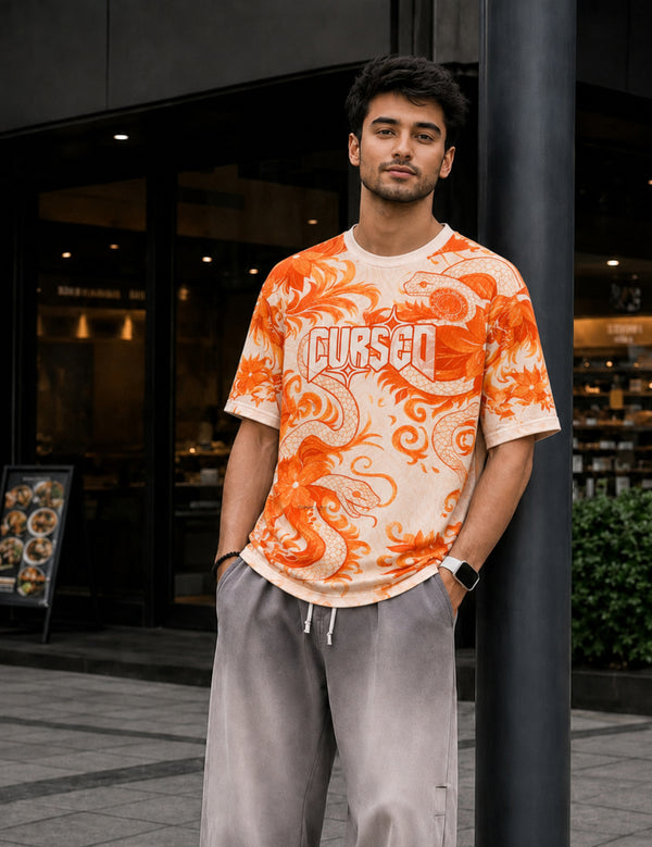 Force Printed Men Round Neck White T-Shirt