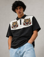 Force Printed Men Zip Neck Multicolor T-Shirt