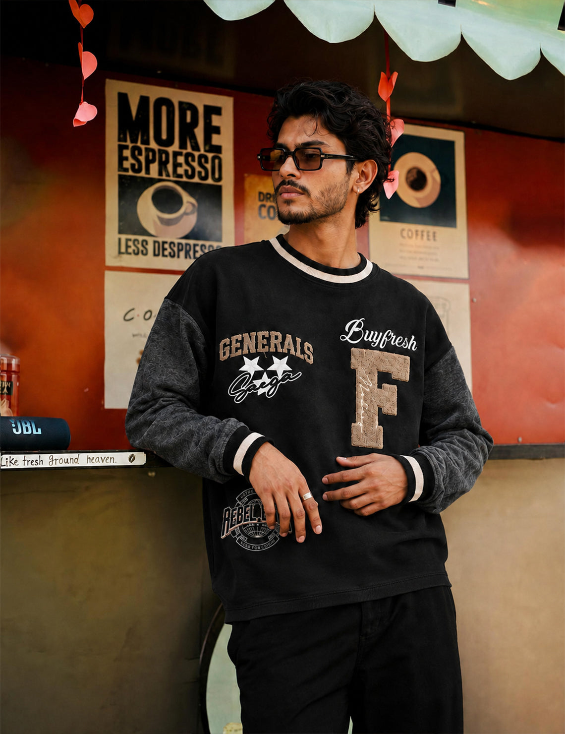 Force Printed Men Black Sweatshirt