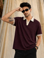 Force Solid Men Polo Neck WINE T-Shirt
