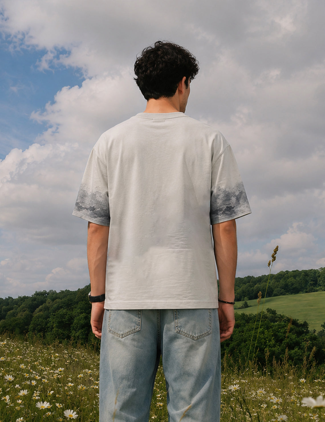 Force Printed Men Round Neck White T-Shirt
