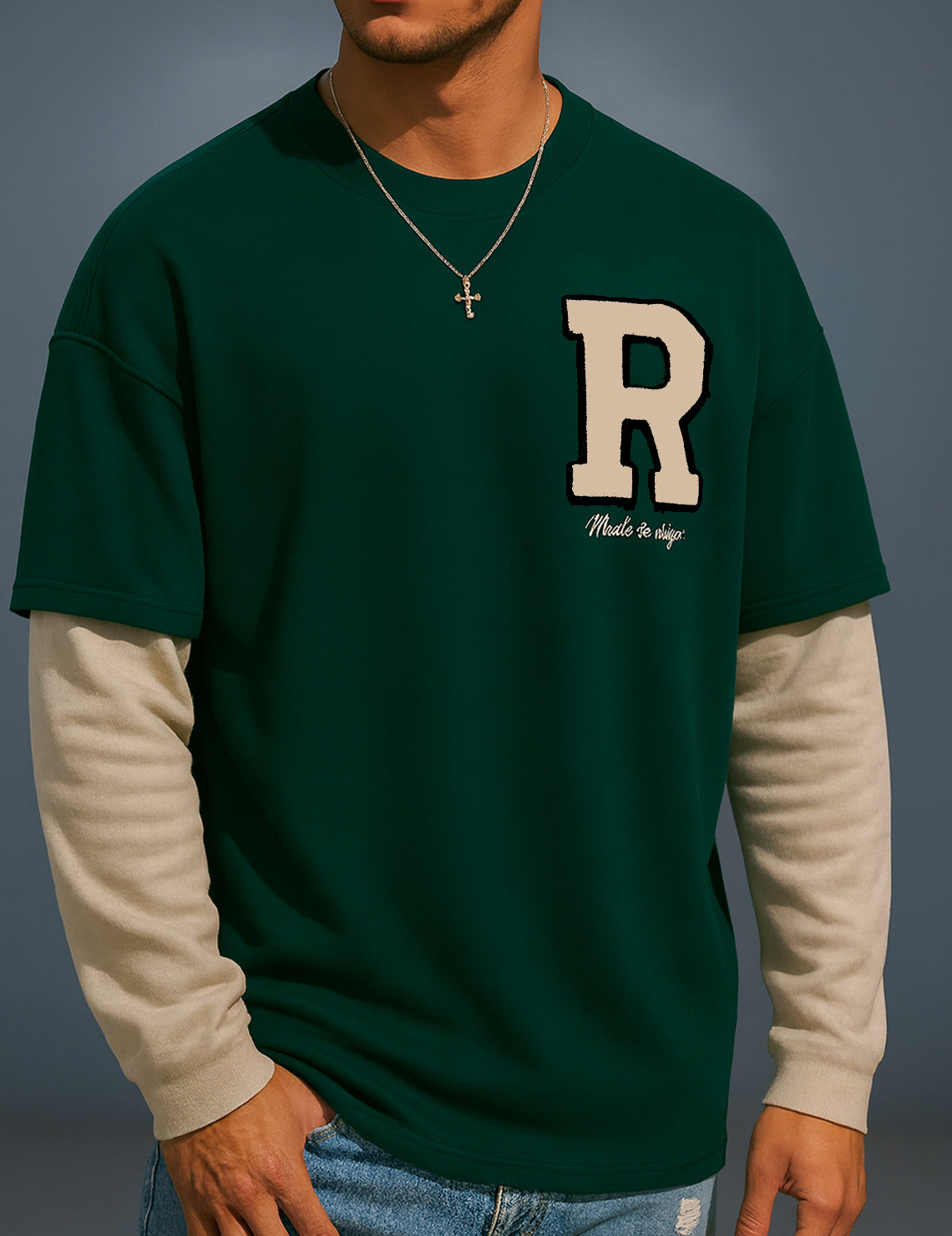 R Oversized Layered Tee