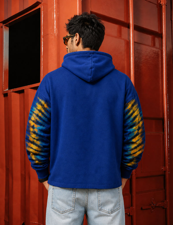 Force Printed Men Blue Hooded Sweatshirt