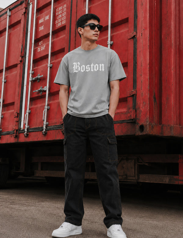 Force Printed Men Round Neck Grey T-Shirt