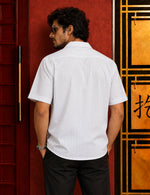 Force Mens Floral Print White Shirt