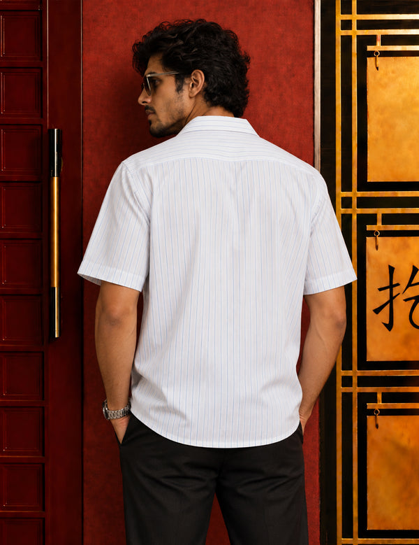 Force Mens Floral Print White Shirt