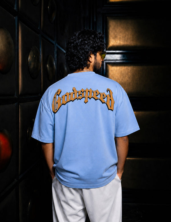 Force Printed Men Round Neck Blue T-Shirt