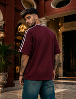 Force Printed Men V Neck Maroon T-Shirt