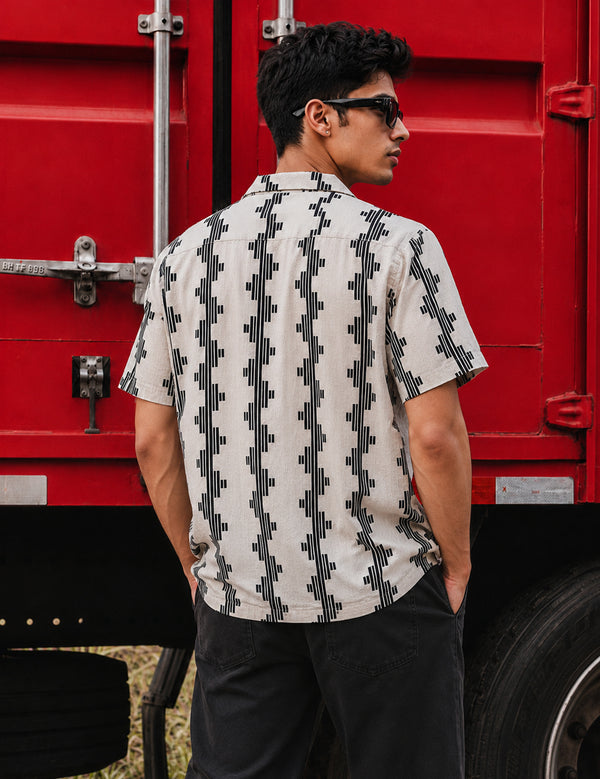 Force Men Printed Casual White Shirt