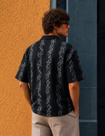 Force Printed Men Zip Neck Black T-Shirt