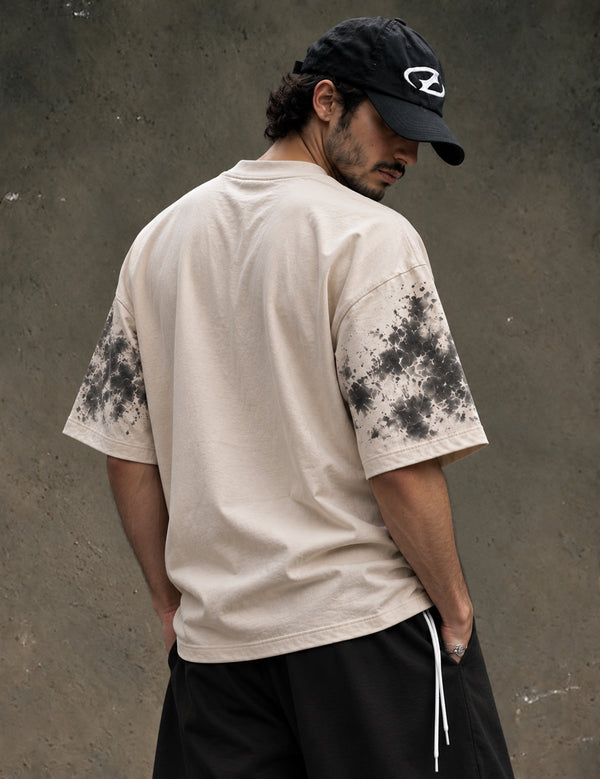 Broken Empire – Cream Half-Sleeve Graphic T-Shirt