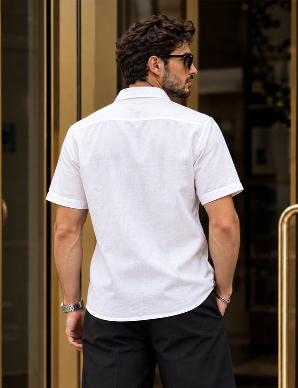 Force Mens Floral Print White Shirt