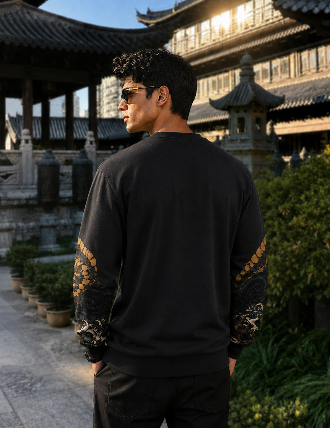 Force Printed Men Round Neck Black T-Shirt