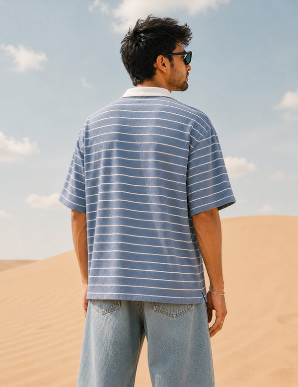 Force Printed Men Zip Neck Reversible T-Shirt
