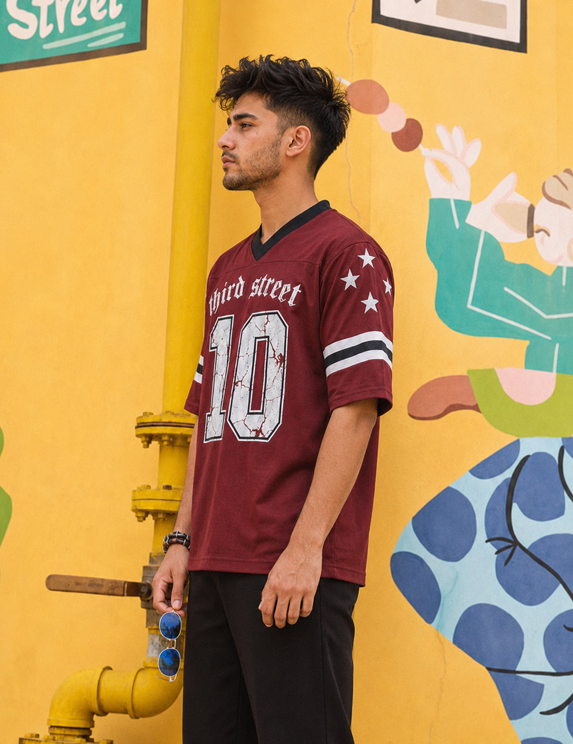 Force Printed Men V Neck T-Shirt