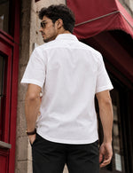 Force Mens Floral Print White Shirt
