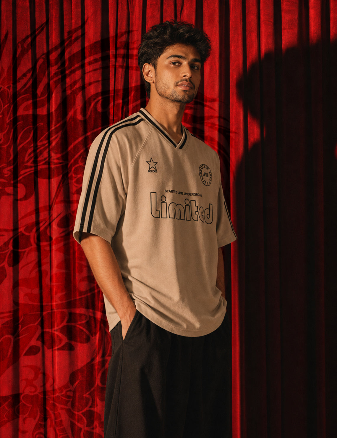 Force Printed Men V Neck T-Shirt