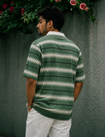Force Printed Men Zip Neck Green T-Shirt