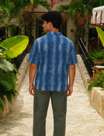 Men Printed Casual Blue Shirt