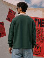 Force Printed Men Green Sweatshirt