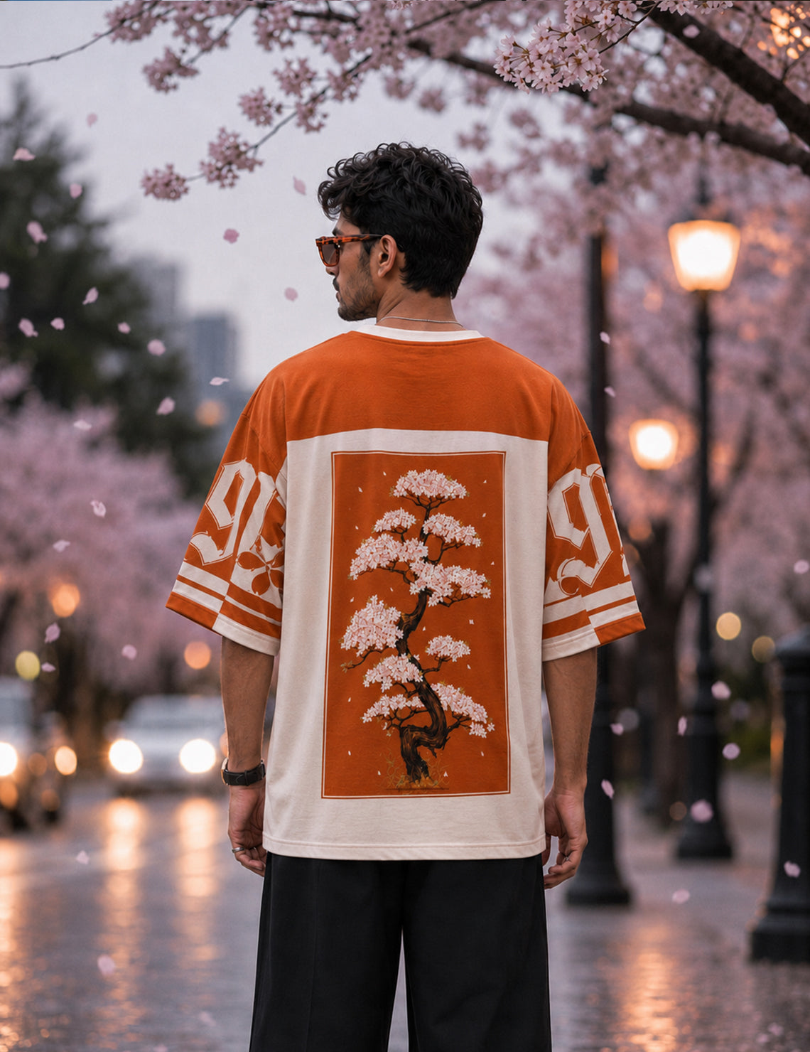 Force Printed Men Round Neck Orange T-Shirt