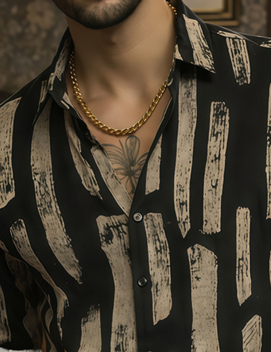 Force Men Printed Casual Black Shirt